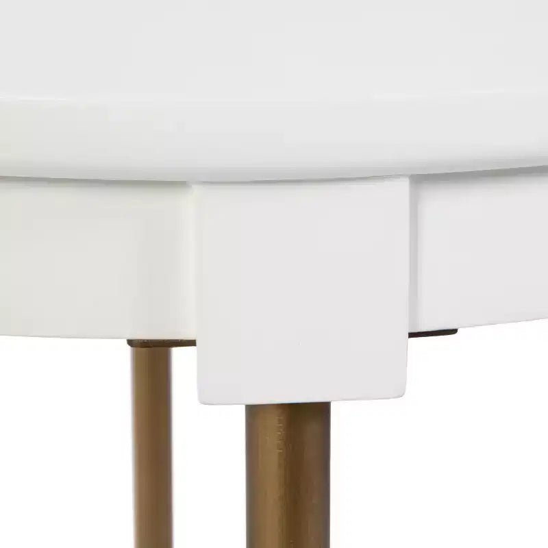 Table d'appoint ronde Kate and Laurel Valdi en MDF, 19x19x26, Blanc
