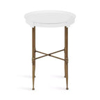 Table d'appoint ronde Kate and Laurel Valdi en MDF, 19x19x26, Blanc