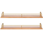 Étagère flottante rectangulaire en bois Kate and Laurel Camryn, paquet de 2 de 24 po, naturel et or