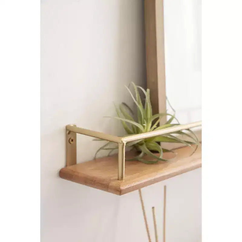 Étagère flottante rectangulaire en bois Kate and Laurel Camryn, paquet de 2 de 24 po, naturel et or