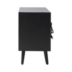 Table de Chevet Margery Mid-century Modern 2 Tiroirs avec Prises Intégrées, Gestion des Câbles et Étagère Ouverte, Ensemble de 2 | HULALA HOME