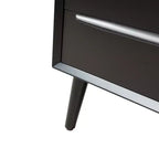 Table de Chevet Margery Mid-century Modern 2 Tiroirs avec Prises Intégrées, Gestion des Câbles et Étagère Ouverte, Ensemble de 2 | HULALA HOME