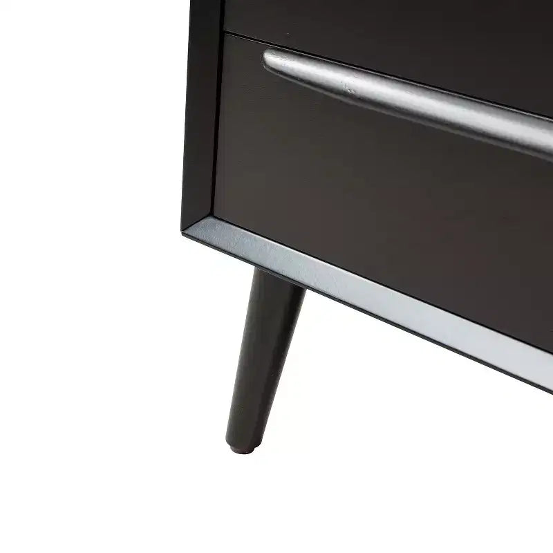 Table de Chevet Margery Mid-century Modern 2 Tiroirs avec Prises Intégrées, Gestion des Câbles et Étagère Ouverte, Ensemble de 2 | HULALA HOME