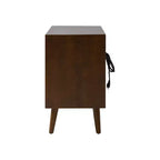 Table de Chevet Margery Mid-century Modern 2 Tiroirs avec Prises Intégrées, Gestion des Câbles et Étagère Ouverte, Ensemble de 2 | HULALA HOME
