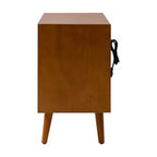 Table de Chevet Margery Mid-century Modern 2 Tiroirs avec Prises Intégrées, Gestion des Câbles et Étagère Ouverte, Ensemble de 2 | HULALA HOME