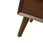 Table de Chevet Margery Mid-century Modern 2 Tiroirs avec Prises Intégrées, Gestion des Câbles et Étagère Ouverte, Ensemble de 2 | HULALA HOME
