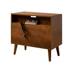 Table de Chevet Margery Mid-century Modern 2 Tiroirs avec Prises Intégrées, Gestion des Câbles et Étagère Ouverte, Ensemble de 2 | HULALA HOME