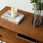 Table de Chevet Margery Mid-century Modern 2 Tiroirs avec Prises Intégrées, Gestion des Câbles et Étagère Ouverte, Ensemble de 2 | HULALA HOME