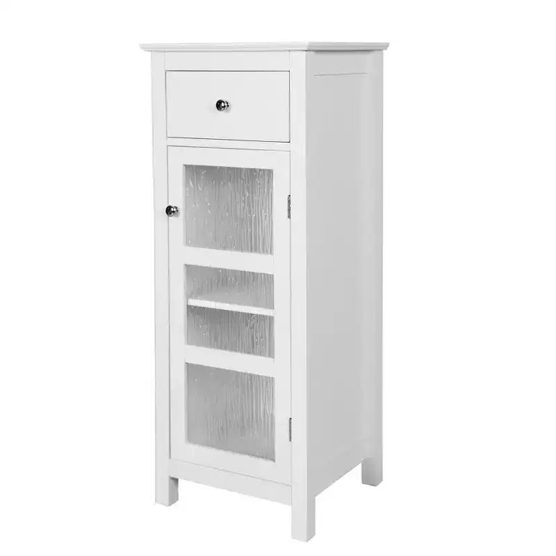 Teamson Home Connor, meuble de rangement de salle de bain sur pied avec tiroir et étagère réglable, blanc