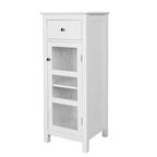 Teamson Home Connor, meuble de rangement de salle de bain sur pied avec tiroir et étagère réglable, blanc