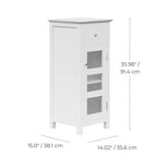 Teamson Home Connor, meuble de rangement de salle de bain sur pied avec tiroir et étagère réglable, blanc