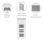 Teamson Home Connor, meuble de rangement de salle de bain sur pied avec tiroir et étagère réglable, blanc