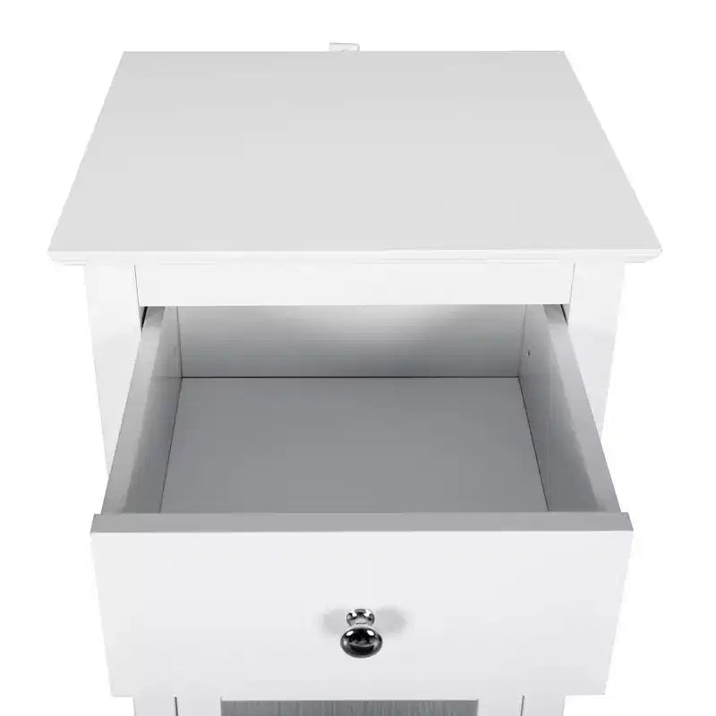 Teamson Home Connor, meuble de rangement de salle de bain sur pied avec tiroir et étagère réglable, blanc