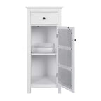 Teamson Home Connor, meuble de rangement de salle de bain sur pied avec tiroir et étagère réglable, blanc
