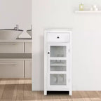 Teamson Home Connor, meuble de rangement de salle de bain sur pied avec tiroir et étagère réglable, blanc