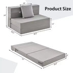 Matelas pliant Costway avec oreiller, canapé-lit pliable en trois de 15 cm avec mousse haute densité