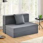 Matelas pliant Costway avec oreiller, canapé-lit pliable en trois de 15 cm avec mousse haute densité