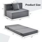 Matelas pliant Costway avec oreiller, canapé-lit pliable en trois de 15 cm avec mousse haute densité