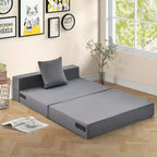 Matelas pliant Costway avec oreiller, canapé-lit pliable en trois de 15 cm avec mousse haute densité