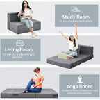 Matelas pliant Costway avec oreiller, canapé-lit pliable en trois de 15 cm avec mousse haute densité