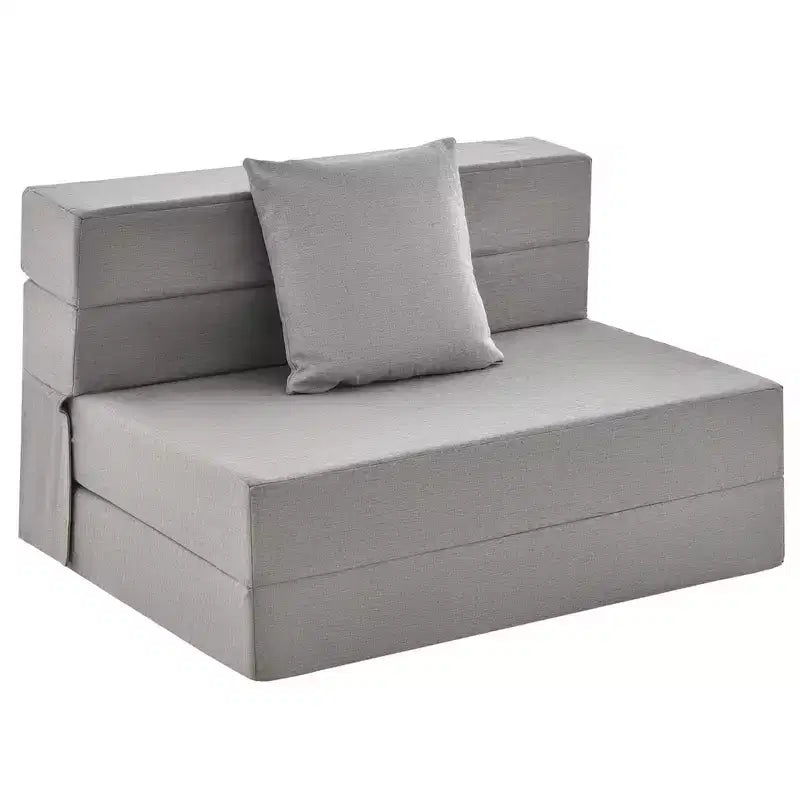 Matelas pliant Costway avec oreiller, canapé-lit pliable en trois de 15 cm avec mousse haute densité