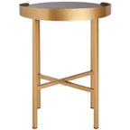 Table d'appoint ronde Prague - ACC4208A - Chêne clair/Doré - Safavieh