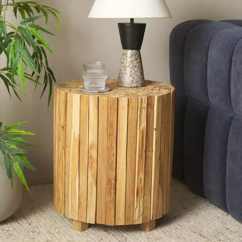 Table d'appoint ronde Richmond - FOX1002A - Chêne moyen - Safavieh Couture