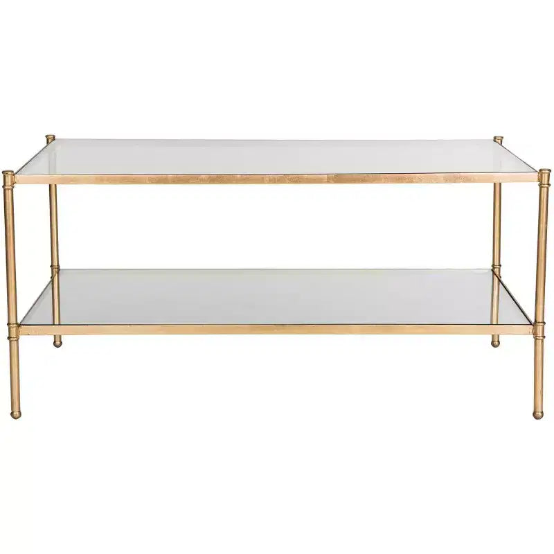 Aslan Coffee Table - Gold/Glass - Safavieh