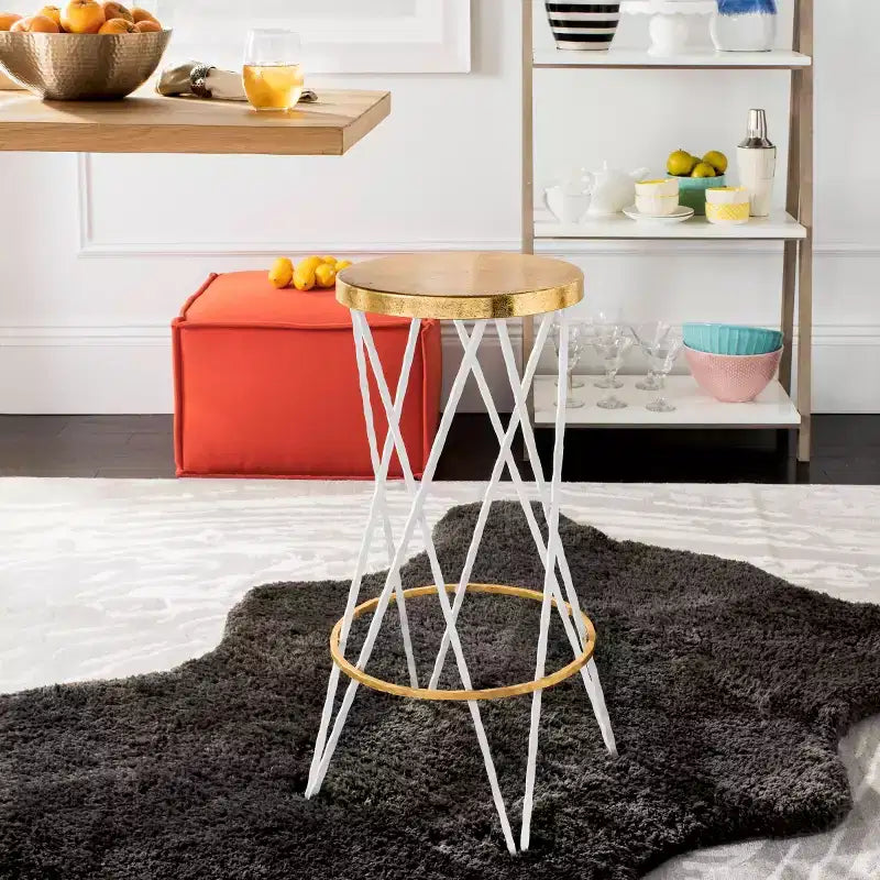 Tabouret Hester - FOX3253B - Blanc/Or - Safavieh Couture