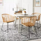 Chaise de salle à manger en rotin Siena - DCH6501 - Naturel non fini/Noir - Safavieh