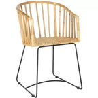 Chaise de salle à manger en rotin Siena - DCH6501 - Naturel non fini/Noir - Safavieh