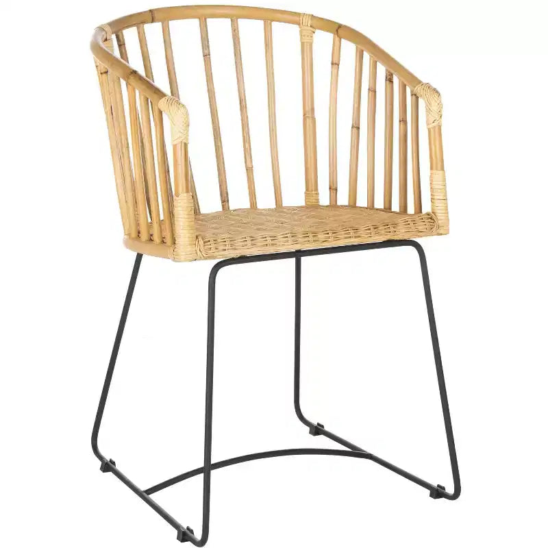 Chaise de salle à manger en rotin Siena - DCH6501 - Naturel non fini/Noir - Safavieh