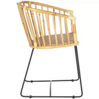 Chaise de salle à manger en rotin Siena - DCH6501 - Naturel non fini/Noir - Safavieh