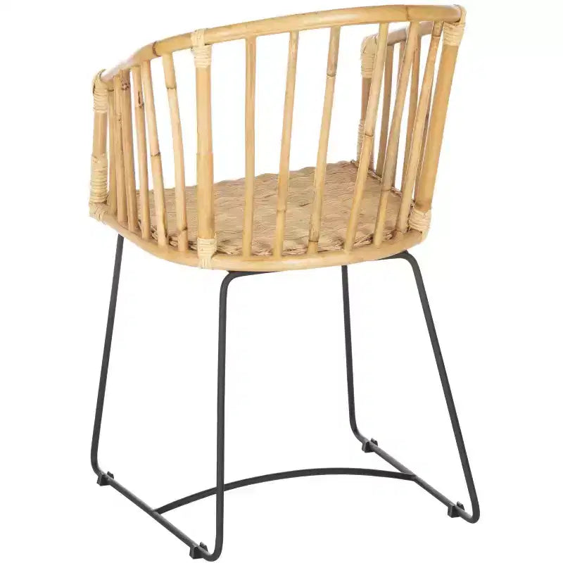 Chaise de salle à manger en rotin Siena - DCH6501 - Naturel non fini/Noir - Safavieh
