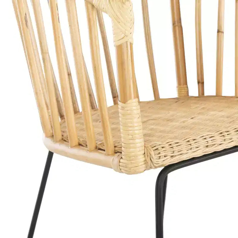 Chaise de salle à manger en rotin Siena - DCH6501 - Naturel non fini/Noir - Safavieh