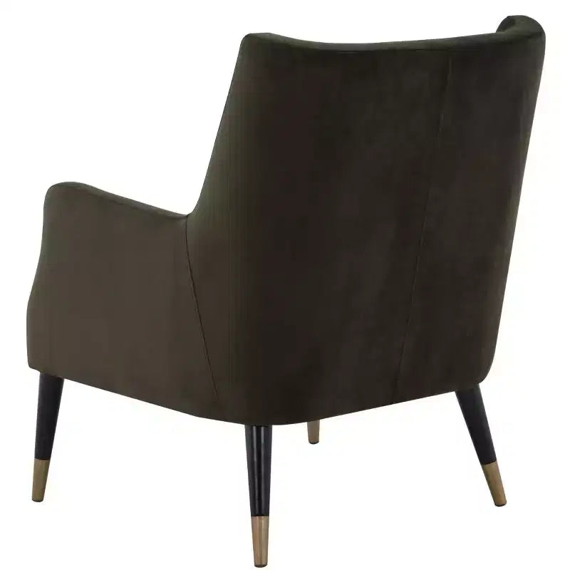 Fauteuil en velours Sicily - KNT7060A - Gris-vert/Laiton antique - Safavieh Couture