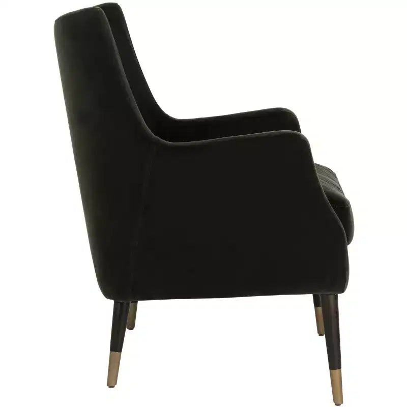Fauteuil en velours Sicily - KNT7060A - Gris-vert/Laiton antique - Safavieh Couture