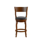 Tabouret de bar pivotant Emma et Oliver de style pub classique en bois avec siège rembourré en similicuir
