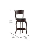 Tabouret de bar pivotant Emma et Oliver de style pub classique en bois avec siège rembourré en similicuir