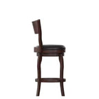 Tabouret de bar pivotant Emma et Oliver de style pub classique en bois avec siège rembourré en similicuir