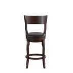 Tabouret de bar pivotant Emma et Oliver de style pub classique en bois avec siège rembourré en similicuir