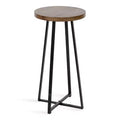 Kate and Laurel Zia Round Bar Stool, 12.75x12.75x25, Natural and Black