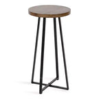Kate and Laurel Zia Round Bar Stool, 12.75x12.75x25, Natural and Black