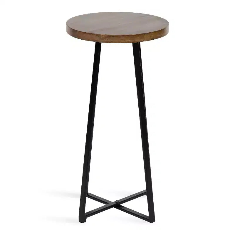 Tabouret de bar rond Kate et Laurel Zia, 32,4 x 32,4 x 63,5 cm, naturel et noir