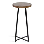 Tabouret de bar rond Kate et Laurel Zia, 32,4 x 32,4 x 63,5 cm, naturel et noir