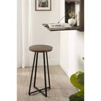 Tabouret de bar rond Kate et Laurel Zia, 32,4 x 32,4 x 63,5 cm, naturel et noir