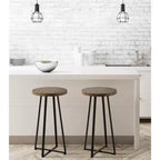 Tabouret de bar rond Kate et Laurel Zia, 32,4 x 32,4 x 63,5 cm, naturel et noir