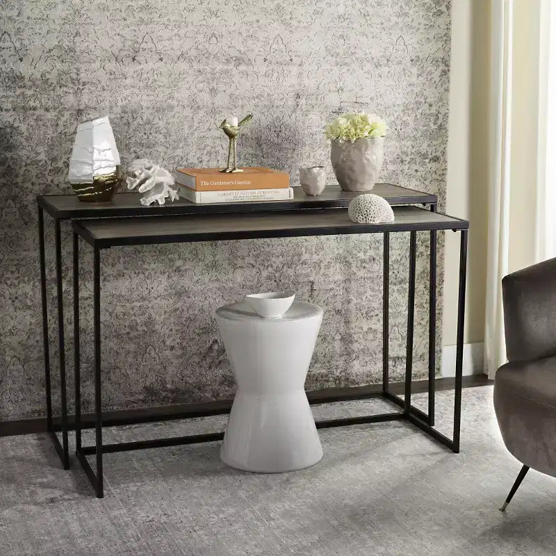 Console Garin (lot de 2) - FOX4267A - Marron - Safavieh Couture
