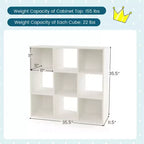 Costway Organisateur de jouets pour enfants à 9 cubes, étagère de rangement en bois pour enfants