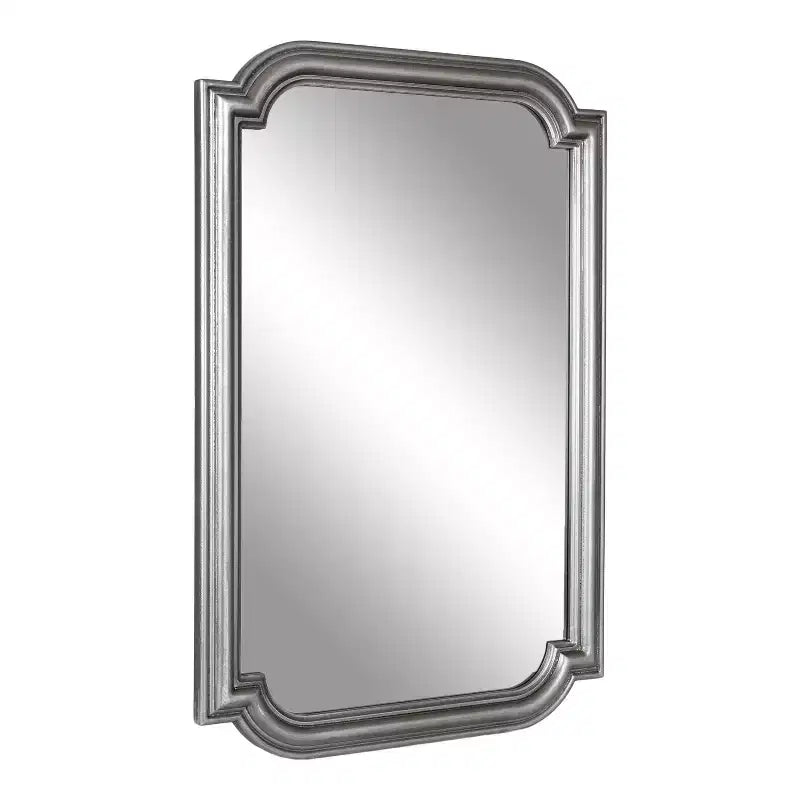 Kate and Laurel Kinsman Rectangle MDF Scallop Mirror, 24x36, Silver